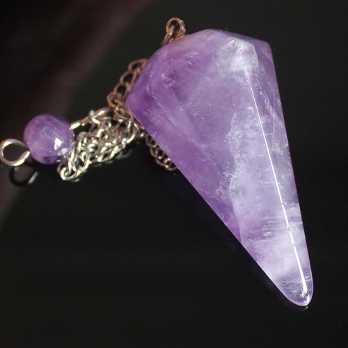 36mm Faceted gemstone crystal pendulum point pendant reiki chakra with 6''chain - Bild 35 von 87