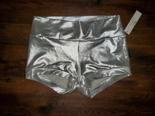 NWT Soffe Sweat & Grace M Junior Womens Dance Shorts Low Rise Stretch Silver M - Picture 5 of 9