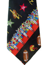 VTG Nicole Miller Neck tie Men's 58" Silk Football Black 3 3/4" W  BR