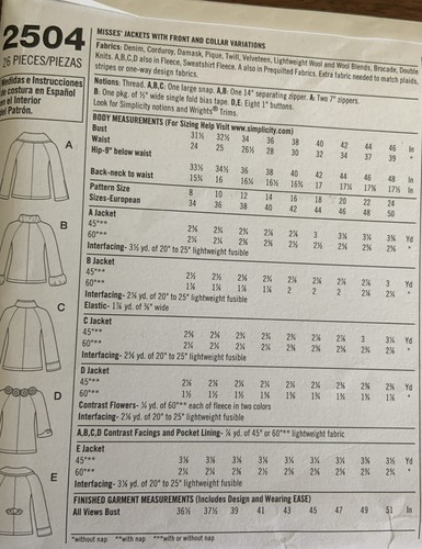 simplicity sewing patterns #2504. #2690. #4188 - Picture 3 of 7