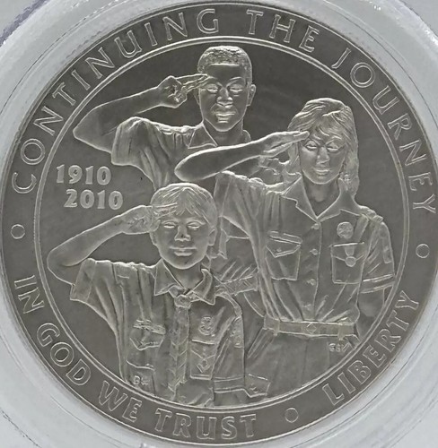 2010 P BOY SCOUTS OF AMERICA Silver Dollar COMMEMORATIVE $1 PCGS MS70 #796 - Picture 6 of 13