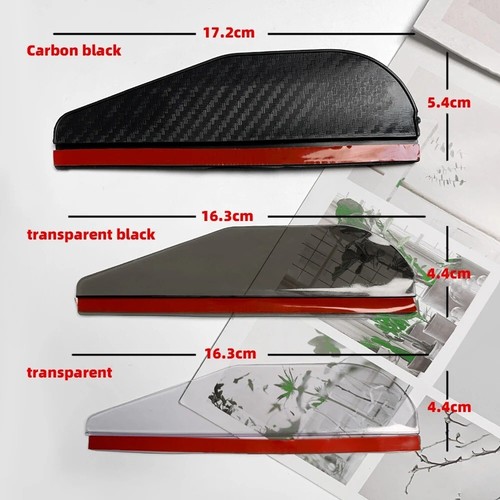 2PCS Car Rearview Mirror Rain Visor Eyebrow Covers - Black, White & Carbon Fiber - Picture 11 of 24