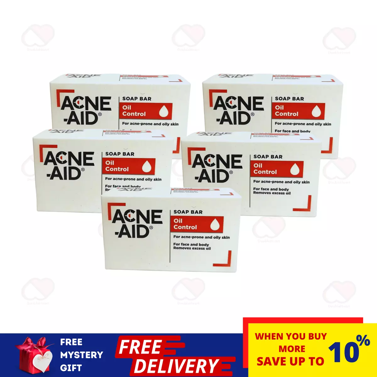 5Box ACNE AID Face Body Soap Bar Oil Control For Acne Prone and