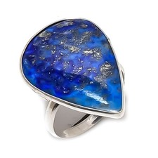 Natural Lapis Lazuli Gemstone 925 Sterling Silver Jewelry Ring Size 7 Gift s112