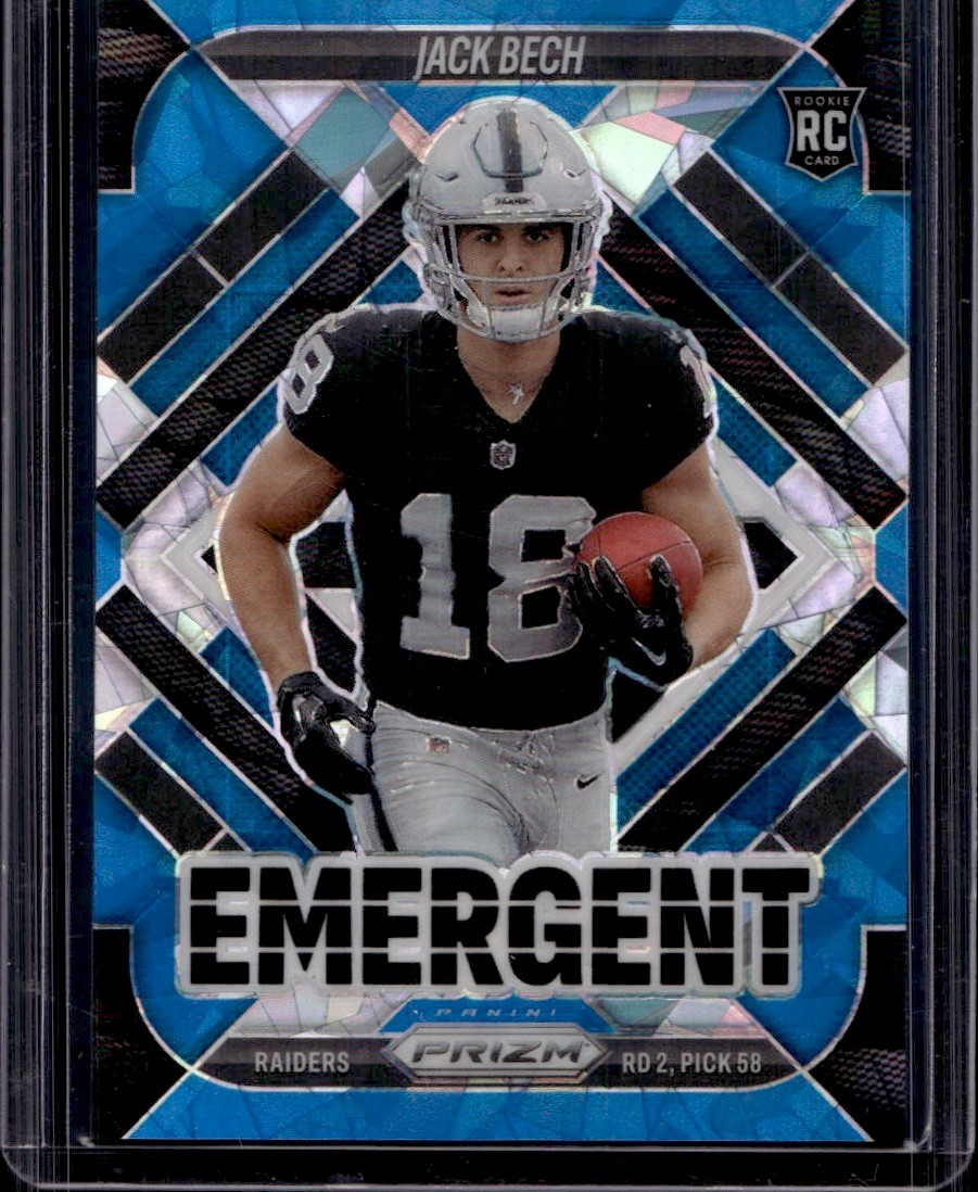 2025 Panini Prizm - Emergent- Jack Bech #11- Blue Cracked Ice Prizm /99 (RC)