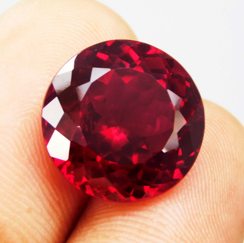 Pierre précieuse en vrac taillée ronde rubis rouge naturel Mozambique certifié 11,15 ct - Photo 6/10