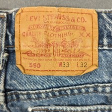 Levi's VTG Jeans Mens 32x32 Fits 31x30 Blue 550 Relaxed Fit Tapered USA Made 90s