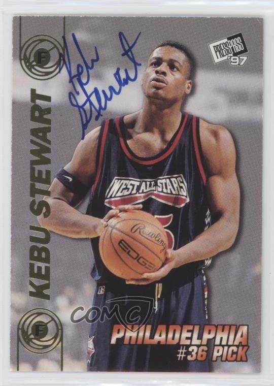 1997 Press Pass Double Threat Kebu Stewart Rookie Auto RC 0ij6