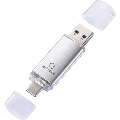 Renkforce RF-USBOS-230 USB-Stick  64 GB Silber RF-6688140 USB-A, USB-C 