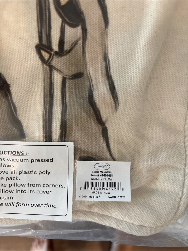 Mud Pie O Holy Night Nativity Decorative Pillow NWT $49 - Image 4 of 4