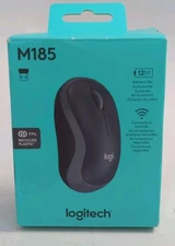 Logitech M185 Wireless Mouse 12M Battery Life Black Grey PC Mac