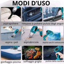 Aspirapolvere Soffiatore per Auto Casa Senza Fili Portatile a Batteria 48V - Miniatura 4