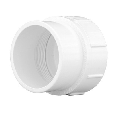 Charlotte Pipe PVC00105X0800 Sch 40 PVC Pipe Adapter 2 Spigot x 2 FPT Dia. in.