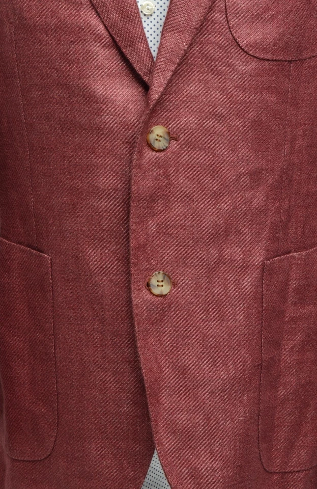 Suitsupply "Hudson HL" Burgundy 75% Hemp / 25% Wool EU 52S UK,US 42S 2Btn Blazer - Image 4 of 4