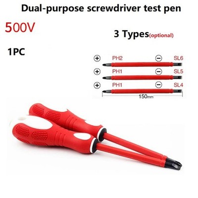 PH1/SL4 PH1/SL5 PH2/SL6 Dual-purpose Screwdriver Electrical Tester Pen Dual Head