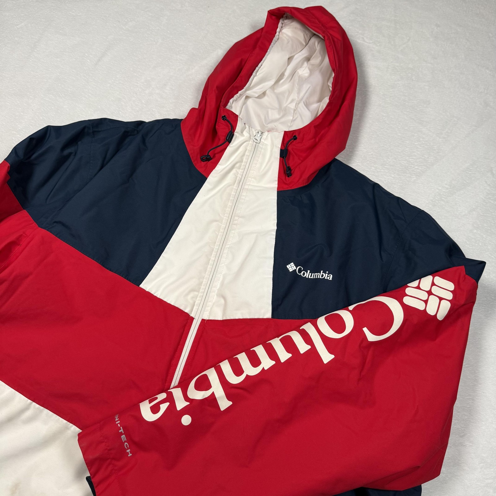 Columbia Jacket Mens 2XL Navy Omni-Tech Omni-Heat Hooded Full Zip Ski XM1522