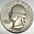 1953 P Washington 90% Silver Quarter Circulated Condition 25c US Coin - 4601
