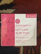 Nuva Botanicals Glycolic Acid Pads, 50 Pads