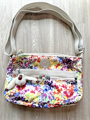 Kipling shoulder bag rainbow with keychain louise 0915-001-k Purse Preowned
