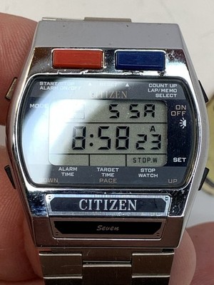 Rare Vintage Citizen Seven Digital Watch 9590-084063 KA CR-1034 GN