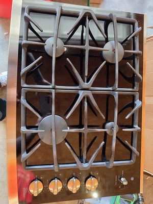 GE Profile JGP940SEKSS 30 Inch Gas GLASS Cooktop | 4 SEALED BURNERS