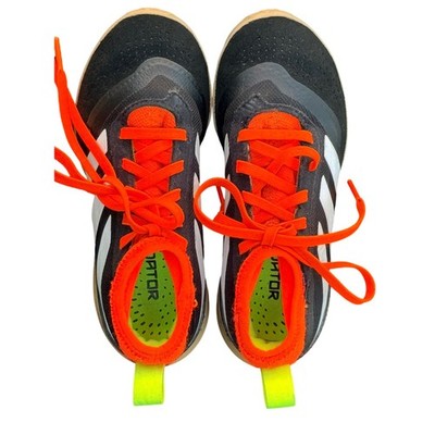 Adidas Predator Indoor Soccer Shoes Black White Orange Sneaker EUC