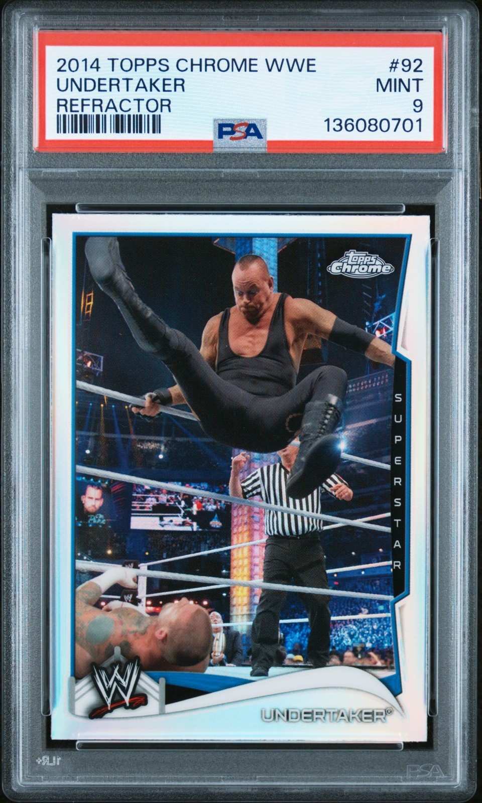 2014 Topps Chrome WWE Wrestling Undertaker Refractor PSA 9 LOW POP #92 RARE WWF