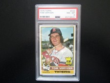 TOM VERYZER 1976 TOPPS BASEBALL ROOKIE GOLD CUP CARD # 432 GRADED PSA 8 NM-MT. rookie card picture