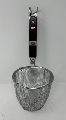 High Side Slotted Spoon Wire Mesh Strainer Basket with Long Handle for Pasta