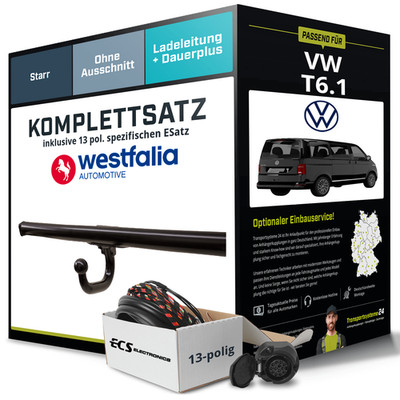 Für VW T6.1 Kasten,Bus Anhängerkupplung starr +eSatz 13pol 19 - jetzt AHK