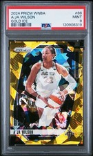 A’ja Wilson 2024 Panini Prizm WNBA Gold Ice Prizm /10 #86 PSA 9