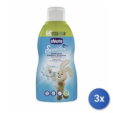 3X Chicco Gel 300 ML. Baby Bottle And Sensitive Utensils For Children