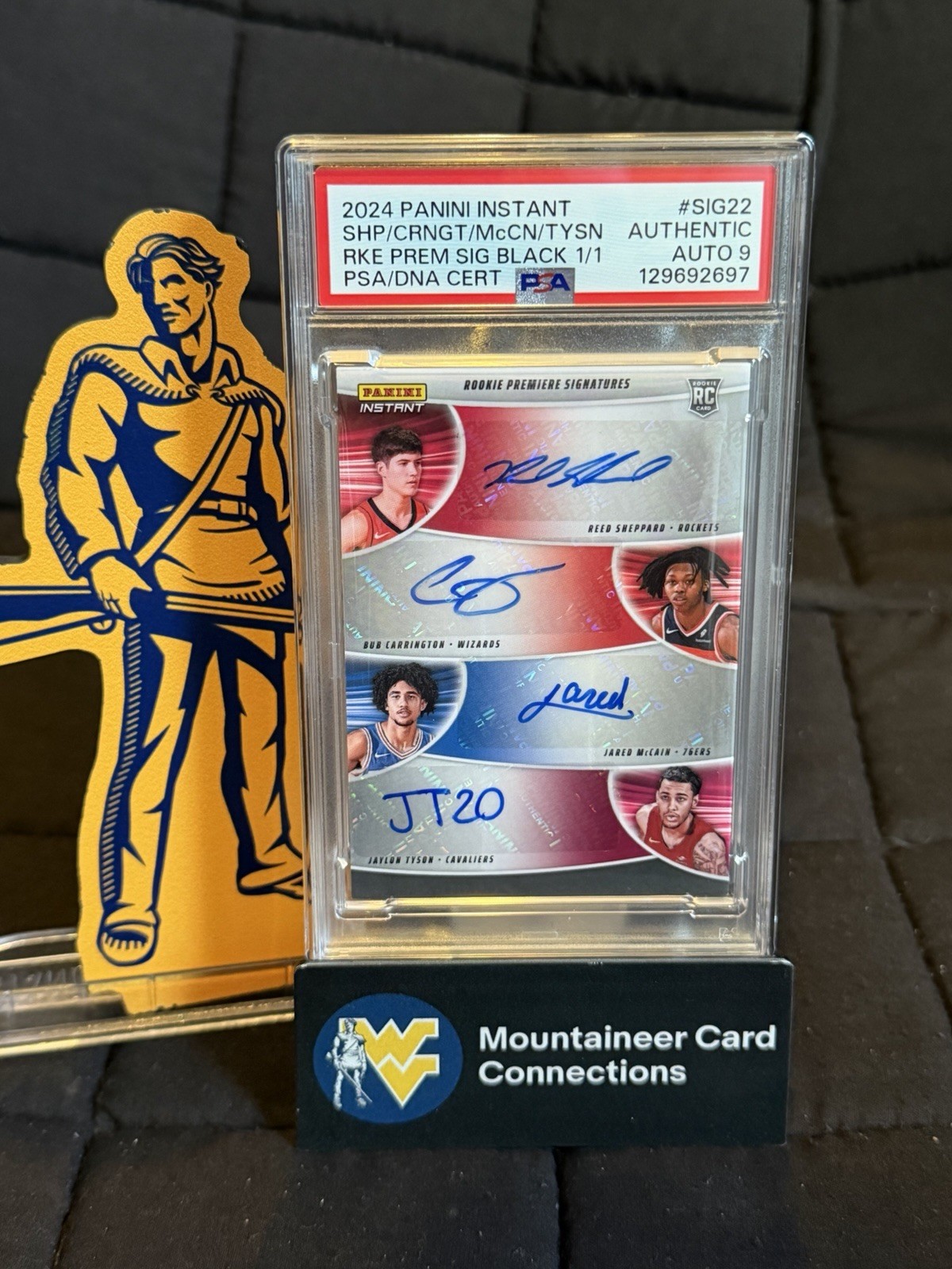 JARED MCCAIN/SHEPPARD/CARRINGTON/TYSON 2024 Panini Rookie Sig. PSA AUTO 9 - 1/1