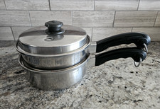 Vtg Saladmaster Tri Clad 18-8 3PC 8  Double  ...