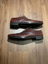PRADA Men’s Brown Spazzolatto Leather EXCELLENT CONDITION Shoes Lace-Up US 10.5