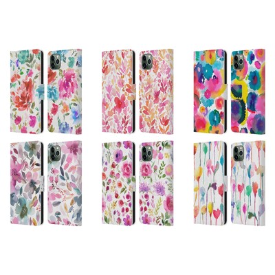 NINOLA AQUARELL KÜNSTLERISCHE BLUMEN BRIEFTASCHE HUELLE FÜR APPLE iPHONE HANDYS