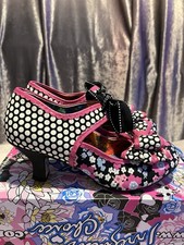 NEW Irregular Choice Black/White/Pink Polka Dot “Apple Spice” Courts With Box
