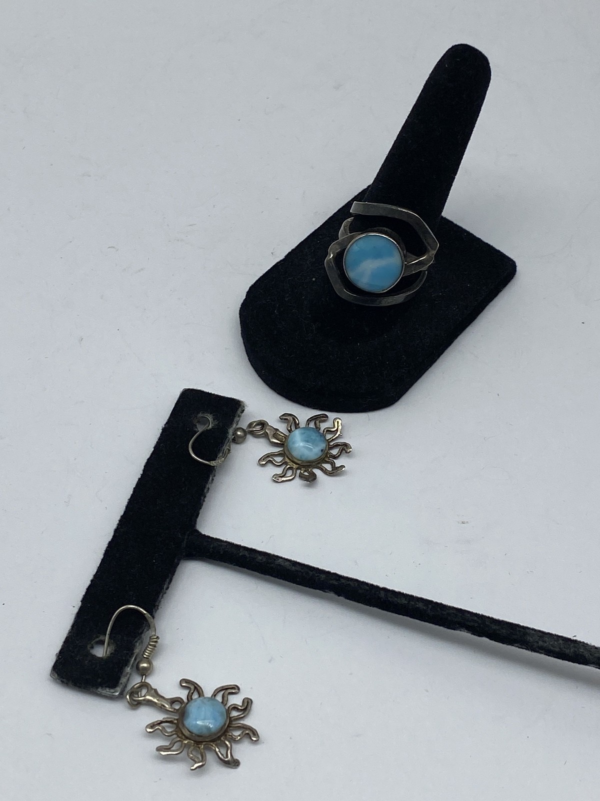 Sterling Silver Assorted Larimar Earring & Ring J… - image 4