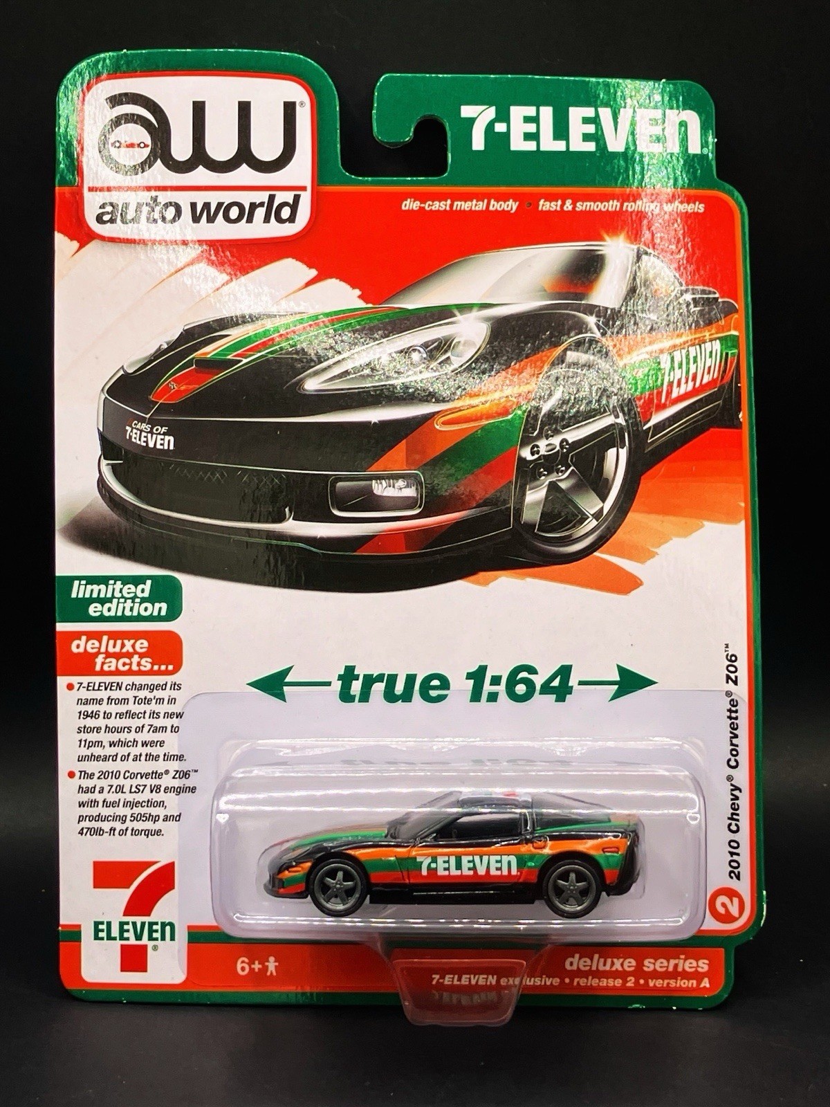 2010 Chevy Corvette Z06 1:64 Die-Cast Limited Edition by Auto World 7-11