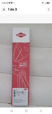 KNIPEX Cobra Water Pump Pliers 87 01 250 10 in Red/White 1pc MPN 8701250