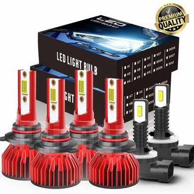 For Cadillac Escalade 1999 2000 6pcs LED Headlight Hi /Lo + Fog Lights Bulbs Kit