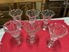 Vintage Anchor Hocking Tulip Ice Cream Sundae Parfait Cups Clear Glass Set Of 6