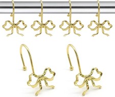 Bow Decorative Shower Curtain Hooks, Fashion Bowknot Shower Curtain Rings,