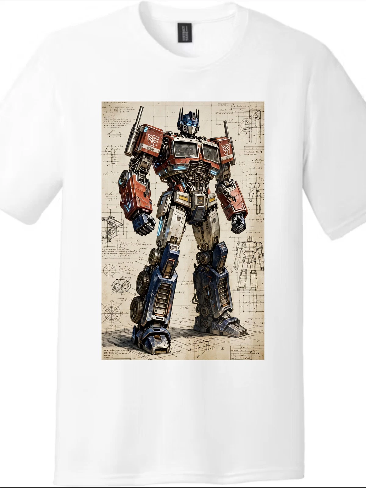 Transformers Optimus Prime Mechanical-Style Printed Tee| Unisex Short-Sleeve Top