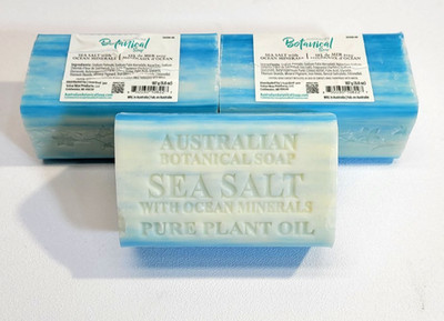 AUSTRALIAN BOTANICAL SOAP - Sea Salt w/ Ocean Minerals  6.6 Oz  3 - PCS INCLUDED