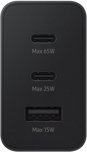 Samsung 65W Trio Power Adapter Super Fast Wall Charger w/ USB-C Cable Black - Picture 6 of 6