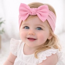4 Baby Girl Headbands Infant Cotton Bows Hairbands Hair Accessories