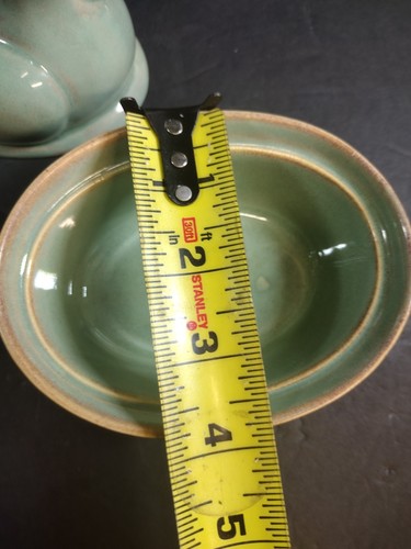 Vintage HON Hen On Nest Blue Green Chicken On Nest Turquoise Blue Stoneware GUC - Picture 9 of 12