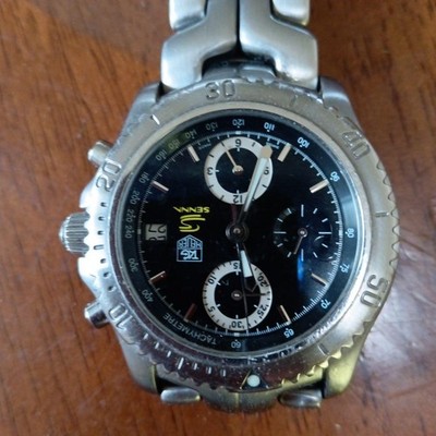 TAG Heuer Link CT5114 Senna Chronograph Automatik SS Silber 2003 Limitiert He...