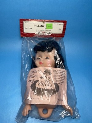 Fibre Craft 3119 Crochet Pillow Doll 8  Vintage 1988 Craft Doll NOS